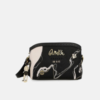 ANEKKE Czarna torba listonoszka Nature Shodo z 3 przegródkami 37773-258