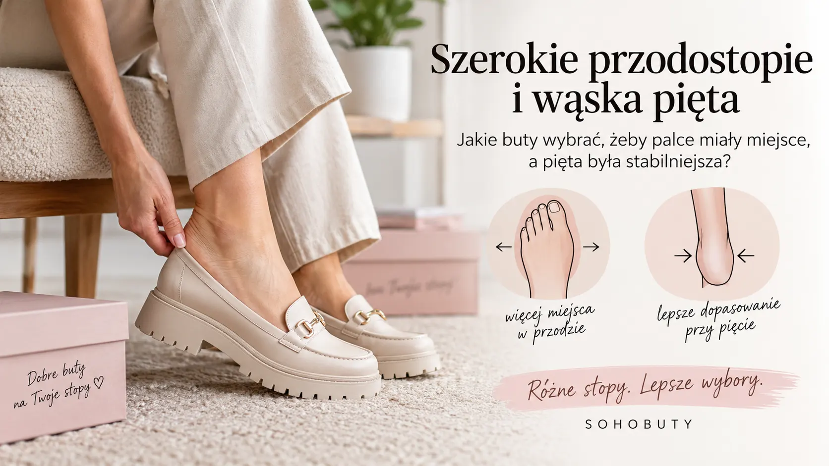 Szerokie przodostopie i wąska pięta – jakie buty wybrać?