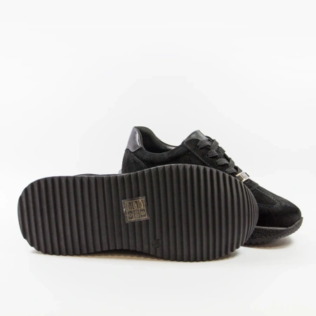 Goodin 1079 czarne sneakersy damskie zamszowe na platformie