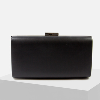 Elegancka kopertówka wizytowa Czarna torebka Wesele impreza na łańcuszku TL105D