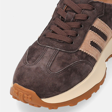 Sneakersy damskie VENEZIA półbuty sportowe skórzane brązowe V408-00396