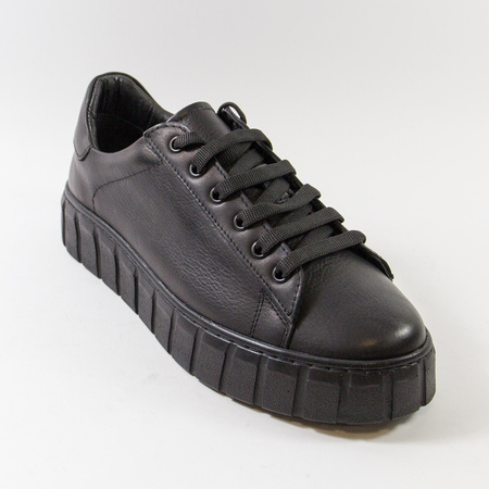 Sneakersy damskie T.SOKOLSKI Czarne półbuty skórzane na platformie J25-403