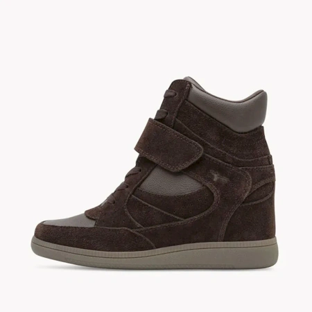 Tamaris 25282 Brązowe wysokie sneakersy damskie skórzane