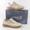 Caprice 23761 półbuty damskie skórzane srebrne sneakersy na suwak