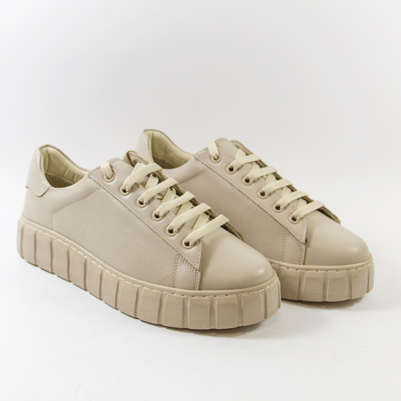 Sneakersy damskie T.SOKOLSKI Beżowe półbuty skórzane na platformie J25-403