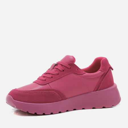 Półbuty damskie T.SOKOLSKI Różowe Skórzane sneakersy na platformie W25-611
