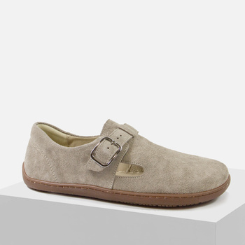 Półbuty damskie KAMPA Barefoot Beżowe szare Skórzane zamszowe Polskie 1261