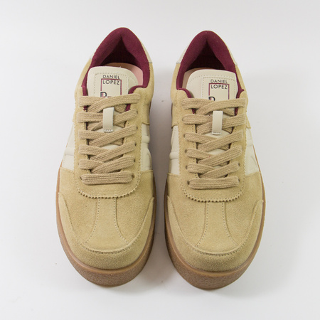 Sneakersy damskie DANIEL LOPEZ Beżowe Skórzane Półbuty zamszowe 4022