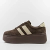 Goodin 1044 brązowe sneakersy damskie zamszowe na platformie