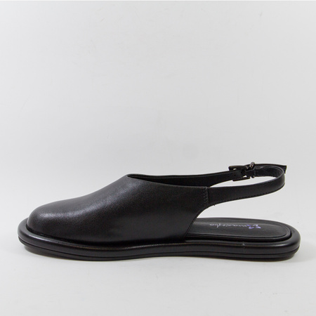 Maciejka K7513 Sandały damskie czarne skórzane zakryte palce Barefoot
