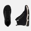 Botki damskie RIEKER Czarne trzewiki Sneakersy ocieplane ANTISTRESS  