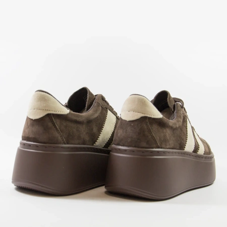 Goodin 1044 brązowe sneakersy damskie zamszowe na platformie