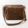 Torebka damska VEZZE Listonoszka Skórzana Brązowa Trzykomorowa V002