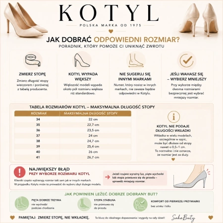 Kotyl 3751 czółenka damskie skórzane szpilka białe perłowe