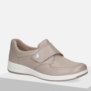 Caprice 24710 półbuty damskie skórzane szare sneakersy sportowe na rzepy