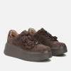 Filippo DP7987 Brązowe sneakersy damskie zamszowe na platformie