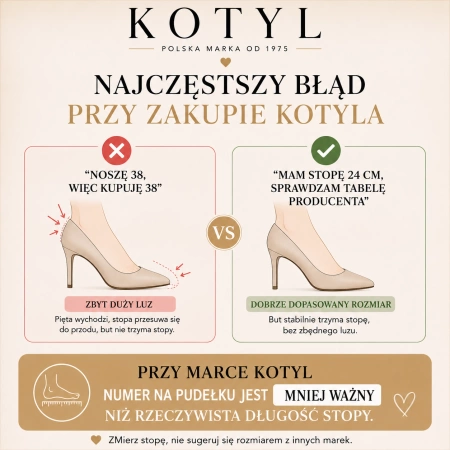 Kotyl 3755 srebrne czółenka damskie skórzane z cyrkoniami