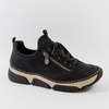Półbuty damskie RIEKER Sneakersy czarne Trzewiki Antistress 45973-00