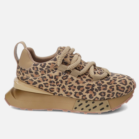 Sneakersy damskie ARTIKER Skórzane Zamszowe półbuty brązowe w panterkę