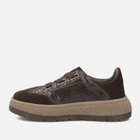 Filippo 7978 brązowe sneakersy damskie skórzane na platformie