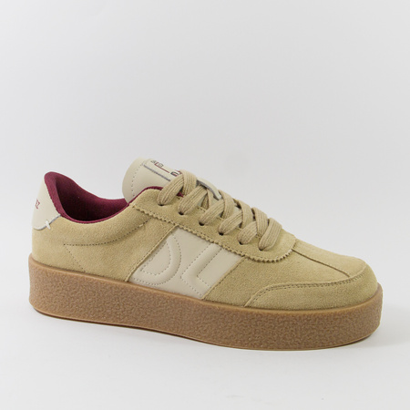 Sneakersy damskie DANIEL LOPEZ Beżowe Skórzane Półbuty zamszowe 4022