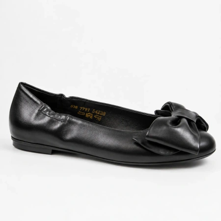 Visconi 7791 baleriny damskie skórzane czarne eleganckie
