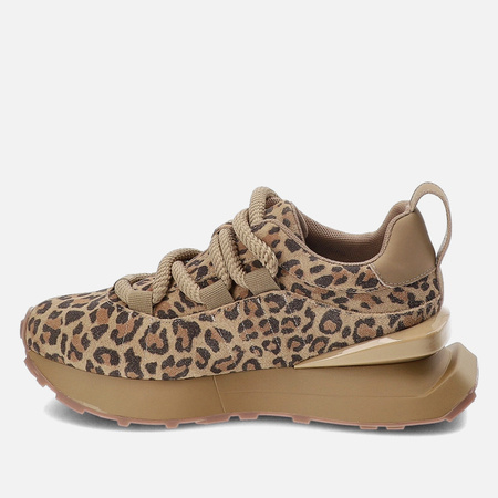 Sneakersy damskie ARTIKER Skórzane Zamszowe półbuty brązowe w panterkę