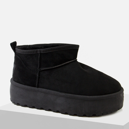 Śniegowce damskie EMU Botki na platformie czarne ocieplane na zimę GB-002