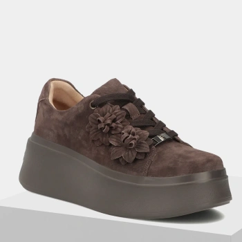 Filippo DP7987 Brązowe sneakersy damskie zamszowe na platformie