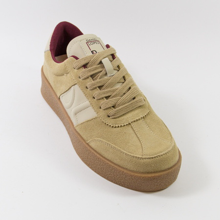 Sneakersy damskie DANIEL LOPEZ Beżowe Skórzane Półbuty zamszowe 4022