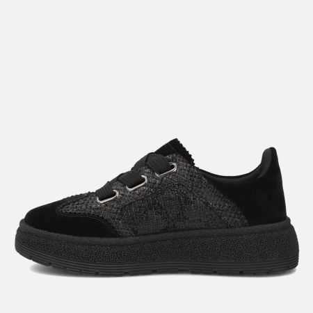 Filippo 7978 czarne sneakersy damskie skórzane na platformie