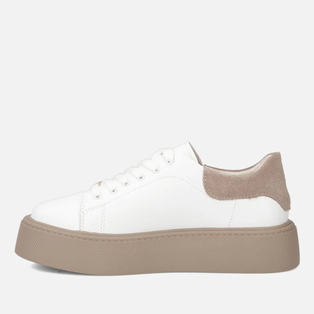 Filippo 6119 białe sneakersy damskie skórzane na platformie