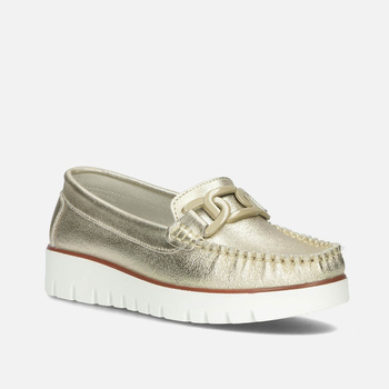 Mokasyny FILIPPO DP334/23 Skórzane ZŁOTE