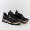Półbuty damskie RIEKER Sneakersy czarne Trzewiki Antistress 45973-00