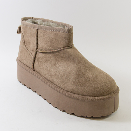 Śniegowce damskie EMU Botki na platformie beżowe ocieplane na zimę WW224