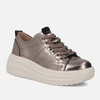 Sneakersy damskie FILIPPO Metaliczne skórzane półbuty na platformie 6795