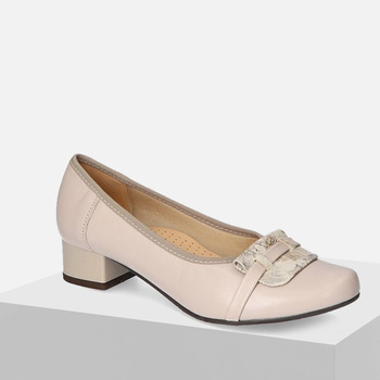 Półbuty damskie GALANT 2788 Beżowe Skórzane Czółenka