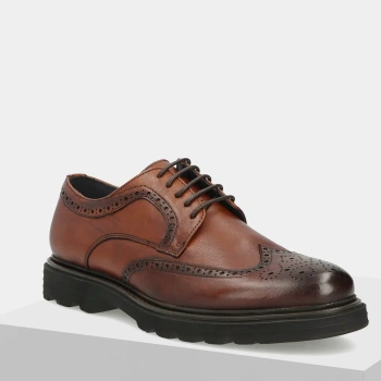 Filippo MP8008 Brązowe półbuty męskie skórzane brogue wizytowe