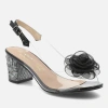 D&A MR61-9011 Eleganckie sandały damskie czarne transparentne silikonowe