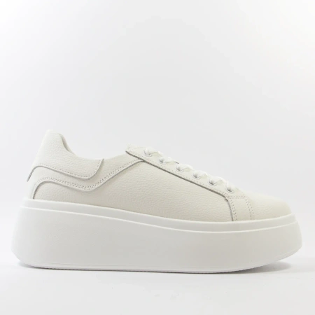 Goodin 1072 białe sneakersy damskie skórzane na platformie
