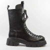 Venezia V439 Czarne workery damskie skórzane Botki sznurowane