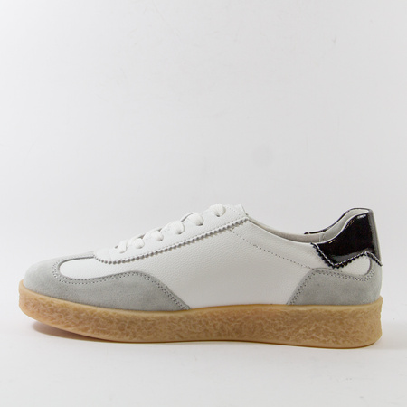 GOODIN 2102 biało-szare sneakersy damskie skórzane retro