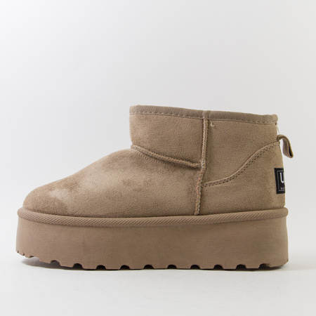 Śniegowce damskie EMU Botki na platformie beżowe ocieplane na zimę WW224