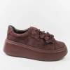 La Via Hanza 23-57/17 Bordowe sneakersy damskie zamszowe na platformie