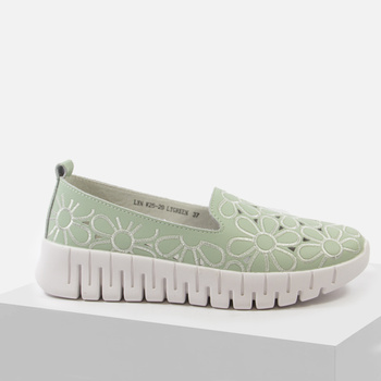 Półbuty damskie T.SOKOLSKI Miętowe Ażurowe Slip-on Wsuwane Zielone W25-29