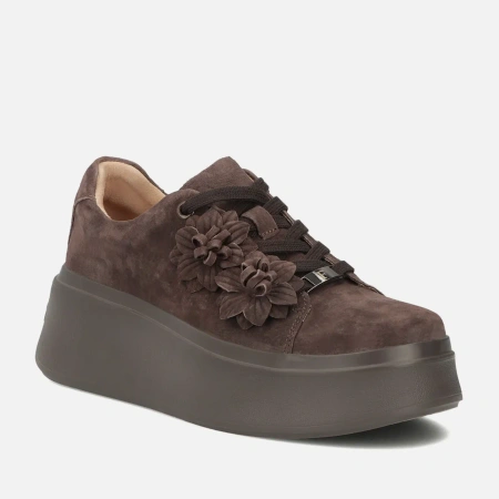 Filippo DP7987 Brązowe sneakersy damskie zamszowe na platformie
