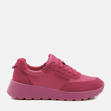 Półbuty damskie T.SOKOLSKI Różowe Skórzane sneakersy na platformie W25-611