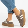 Filippo 6776 beżowe sneakersy damskie zamszowe na platformie
