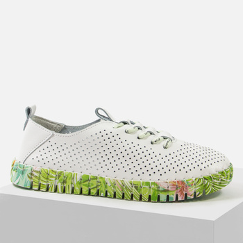 Półbuty damskie ARTIKER 52C1381 Skórzane Białe Sportowe ażurowe Trampki