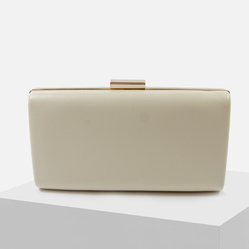 Elegancka kopertówka wizytowa Beżowa torebka Wesele impreza na łańcuszku TL105
